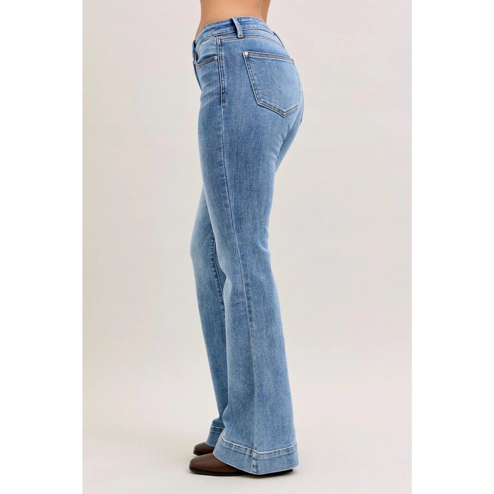 JUDY BLUE Mid Rise Flare Denim Jeans 9/29 NWT - Picture 6 of 9